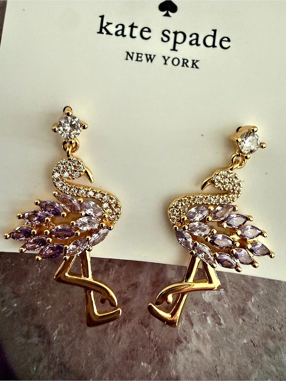 kate spade new york Flamingo Drop Earrings in Gold &